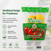Fabrikant aangepaste logo transparante plastic verpakkingen voor groenten en fruit, wicketzakken, food grade CPP trapezium sla zakken