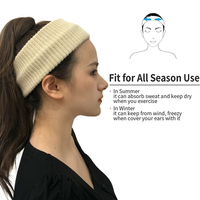 Bandeau épais en tricot blanc solide pour femme, serre-tête doux avec Crochet, accessoires de sport, Turban pour l'hiver