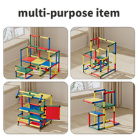 Équipement de terrain de jeu intérieur, mur d'escalade éducatif avec toboggan, panneaux de connexion, structure d'escalade pour enfants