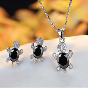 European and American Fashion Women's Lovely <b>Turtle</b> Earrings <b>Necklace</b> Set - Product Image 6