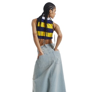 Mode personnalisé broderie contraste propagation col rayures recadrée <span class=keywords><strong>Rugby</strong></span> gilet sans manches polos femmes chemises de <span class=keywords><strong>Rugby</strong></span> - Product Image 6