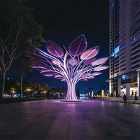Farbenfrohe Blatt-LED-Baumskulptur-Leuchte RGB Farbwechsel IP65 Wasserdicht DC24V 50000 Stunden Kommerzielle Platz- und Landschaftsbeleuchtung