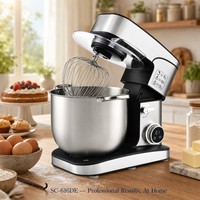 Batteur sur socle électrique professionnel, bol en acier inoxydable de 16 L, pétrit 5 kg de pâte, 2800 W, 12 vitesses, écran tactile LED, fonctionnement continu 24 h/24