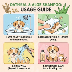 <span class=keywords><strong>แชมพู</strong></span>สุนัขสูตรออร์แกนิค ปราศจากสบู่ ผสมข้าวโอ๊ตและว่านหางจระเข้ สำหรับผิวแห้ง ป้องกันเห็บหมัด ปลอดภัย ผลิตโดยผู้ผลิตแบบ OEM ปราศจากซัลเฟต รับผลิตสูตรเฉพาะ - Product Image 3