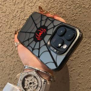Ốp điện thoại cứng mạ laser họa tiết mạng nhện đỏ sang trọng, bảo vệ camera, xuất khẩu xuyên biên giới dành cho thiết bị <span class=keywords><strong>Apple</strong></span> - Product Image 4