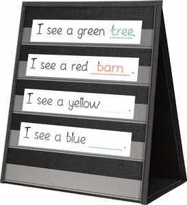 Dual-Sided Heavy-Duty Eco-Friendly Black American Style <b>Tabletop</b> Stand 5 Straps Durable Pocket Chart Display Foldable Wall - Product Image 1