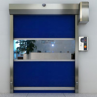 Directo de fábrica, venta al por mayor, diseño automático de sala limpia, marco de puerta de aluminio sin polvo, puerta enrollable de Panel de PVC
