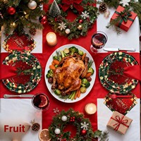 100 pièces de fournitures pour fête de Noël, pour 25 personnes, rouge et vert, vaisselle jetable durable en carton, comprenant des assiettes en papier