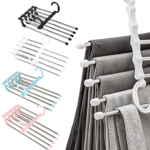 Folding Pants <b>Storage</b> Multifunctional Hanger for Pant Rack Hanger <b>Clothes</b> Organizer Hangers Save Space Bedroom Closets - Product Image 1