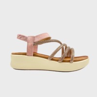 Sandales compensées d'été pour femmes, à plateforme basse, bout rond ouvert, avec strass et bride élastique, à enfiler, chaussures compensées épaisses, vente en gros