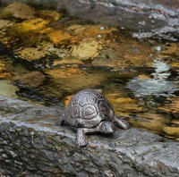 Statue de jardin décorative en fonte pour cache-clé de tortue, cachette secrète pour la maison, la cour et le patio