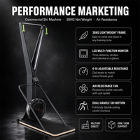 Reyk Reyk09 Machine de ski aérien électrique, équipement de gym à domicile, écran LCD, moniteur de fréquence cardiaque sans fil, aluminium, unisexe, non pliable