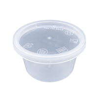 110ml 4oz Transparante PP Portiecup met deksel voor sauzen en afhaalmaaltijden, wegwerp sausbakje voor salade dressing, lekvrij