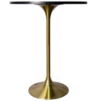 Vente directe d'usine haute ronde noir et or mdf balcon fil tables de bar à cocktails en acier inoxydable