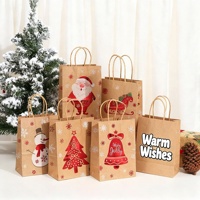 Sacs d'emballage alimentaire en papier kraft imprimés par gravure, personnalisables en usine, sacs cadeaux de Noël, pochettes verticales écologiques résistantes à l'humidité