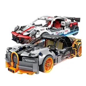 KY1082-1083 Sports car Racing car back pull model assembly Mini Building Block Small particles Toy kid boys girl Gift