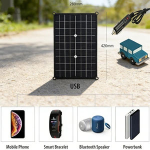 เครื่องชาร์จแผงโซลาร์เซลล์แบบโมโนคริสตัลไลน์ Alecter Solar กำลังไฟสูง 20 วัตต์ ประสิทธิภาพมากกว่า 21.5% พร้อมพอร์ต USB ขนาด 42x28 ซม. รุ่น APH-P141 สำหรับโทรศัพท์/รถยนต์ - Product Image 3