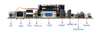 Rockchip RK3399 ARM processeur 64 bits six cœurs 4k 10USB 6 * RS232 MINI PCIE emplacement pour carte SIM carte mère Android