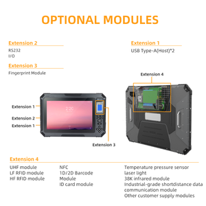OEM T101 2,0 GHz High-Light NFC/<span class=keywords><strong>UHF</strong></span> <span class=keywords><strong>RFID</strong></span> Lector fijo Android 1D Escáner de código de barras Industrial Octa Core Tablet PC resistente al agua - Product Image 4