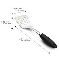 Spatule de cuisine en acier inoxydable à surface brossée, poignée ergonomique antidérapante, spatule de cuisine