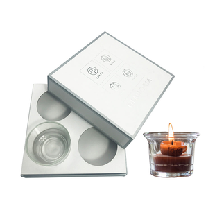 Cajas de velas de lámina de oro mate reciclables ecológicas personalizadas, revestimiento UV brillante duradero en relieve, 4 opciones de tamaño, cartón - Product Image 1