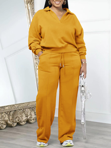 <span class=keywords><strong>Abbigliamento</strong></span> Donna all'<span class=keywords><strong>Ingrosso</strong></span> S-2XL, Set 2 Pezzi a Maniche Lunghe, Tinta Unita, Casual, Comodo, Alta Qualità, Vestibilità Ampia in Poliestere e Spandex - Product Image 3