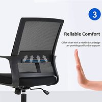 Bureau à domicile moderne chaise de bureau pour ordinateur ergonomique dossier en maille confortable siège en mousse soutien de la taille bureau réglable