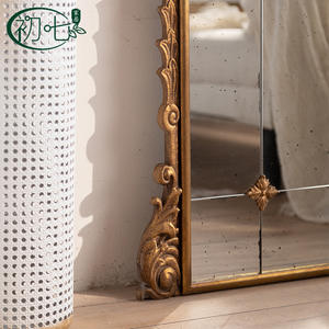 French Romantic Floor Mirror Brass <b>Frame</b> Full Length Home Use Wabi Sabi Style - Product Image 4