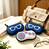 Étui à lunettes noir en néoprène avec fermeture éclair, durable, léger, moderne et élégant, pour le rangement des lunettes