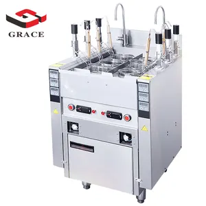 Restaurants Cooking Water Instant Noodles Making Full Hot Hob Cooker Fresh Boiling Electric Automatic Lift Noodle Machine