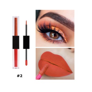 No Logo Maquillage 2 en 1 imperméable <span class=keywords><strong>à</strong></span> l'eau Rouge <span class=keywords><strong>à</strong></span> lèvres mat <span class=keywords><strong>nacré</strong></span> et <span class=keywords><strong>fard</strong></span> <span class=keywords><strong>à</strong></span> paupières liquide métallique - Product Image 4