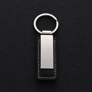 Wholesale Custom Logo Printed, Key Ring Chain Blank Pu Leather Keychain <strong>Laser</strong> Metal and Leather Keyring/ - Product Image 5