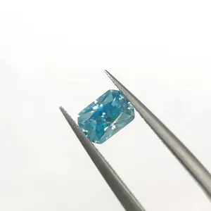 Produttore Wuzhou ghiaccial Bluer 4811 # Blue Moissanite VVS pietra 5*7mm 1 carato taglio radiante Moissanite diamanti sciolti