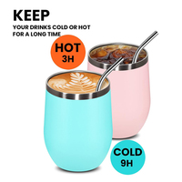 Nouveau Verre à Vin Isotherme en Acier Inoxydable de 12 oz (355 ml) en Forme d'Œuf, Personnalisable avec Logo, pour Café et Voyage – Vente en Gros 2025