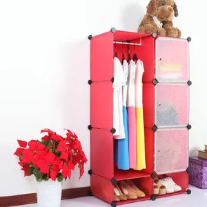 Support OEM Kids Wardrobes Environmental DIY Plastic Portable Storage Foldable Wardrobe