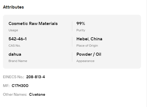 99% Purity Civetone <b>Aromatic</b> Compound Long Lasting Scent Enhancer Luxury <b>Perfume</b> Blending Fragrance Raw Material - Product Image 6