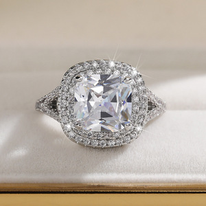 F1693 Anello con Diamante Taglio Asscher per Donna, Gioiello Classico per Fidanzamento - Product Image 6
