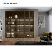 Armoire en verre trempé sur mesure de 6MM, nouveau Design, placard de Dressing, organisateur de rangement, qualité dans le cadre en aluminium,