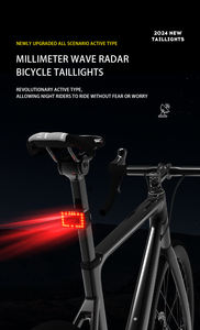 Feu arrière <span class=keywords><strong>radar</strong></span> intelligent à ondes millimétriques pour vélo de montagne et de <span class=keywords><strong>route</strong></span>, éclairage d'avertissement de sécurité à haute luminosité - Product Image 3