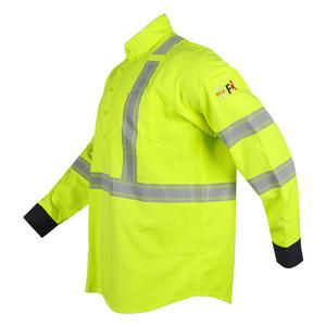 Camisa de Seguridad Reflectante Ignífuga, Mezcla de Acrílico Amarillo, para Mineros y Trabajadores de la Industria Eléctrica, Alta Visibilidad y Protección - Product Image 2