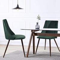 Ensemble meubles chaises de salle à manger milieu du siècle siège moderne en velours doux pieds en métal vert pour cuisine salle à manger ensemble de chaises salon