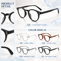 Lunettes de vue Conchen 2026 à monture ronde en PC avec verres plats, style classique, monture optique en PC à clous de riz