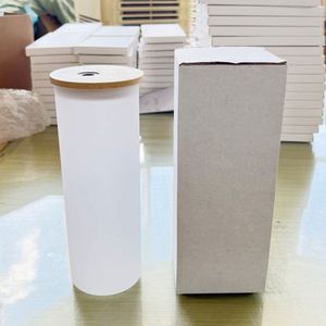 Verres à sublimation personnalisables avec couvercle en bambou et paille, 16oz, 18oz, 25oz, modèle ours givré - Product Image 6