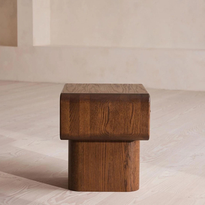 <span class=keywords><strong>Table</strong></span> <span class=keywords><strong>de</strong></span> <span class=keywords><strong>chevet</strong></span> rétro en <span class=keywords><strong>bois</strong></span> massif couleur noyer <span class=keywords><strong>de</strong></span> luxe avec tiroir à lattes et pieds en caoutchouc modernes pour chambre principale - Product Image 5