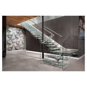 <span class=keywords><strong>Escalier</strong></span> droit <span class=keywords><strong>en</strong></span> forme de L avec palier de quart, conception peu encombrante pour les coins d'appartements et de petites maisons - Product Image 5