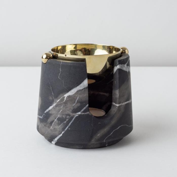 Natural White Black Decorative wax Melter Marble Stone Marble Oil Burner with gold Plated Lid White Marble Incense Stick Burner-Casamarbury Marble Incense Holder,Modern Incense Holder,Incense Stick Holder,Marble Incense Burner,Stone Incense Holder