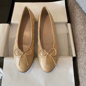 Zapatos Planos de Ballet de Cuero Genuino para Mujer, Diseño Casual con Lazo y Cuadros, Cómodos y Suaves para Primavera - Product Image 2