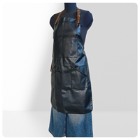 Tablier de travail sans manches en cuir PU imperméable et résistant à l'huile pour hommes et femmes, tendance et pratique
