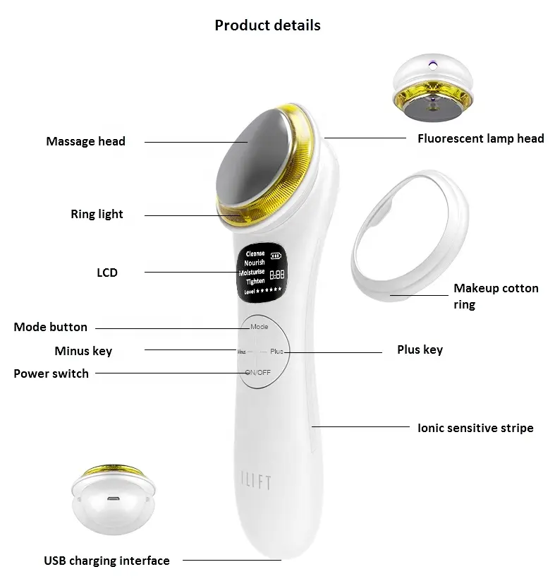 Los mejores dispositivos de microcorriente para comprar en 2024 6 en 1 máquina facial profesional de mano LED terapia de luz herramientas para el cuidado de la piel