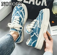 Vente directe usine Nouvelles espadrilles en toile à semelle épaisse, décontractées, à lacets, rehaussantes, motif doodle tendance, toutes saisons